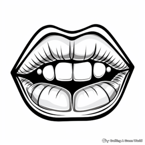 Bold Rocker Lips Coloring Pages 2