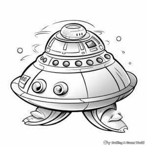 Bold Spacecraft: Alien Spaceship Coloring Pages 1