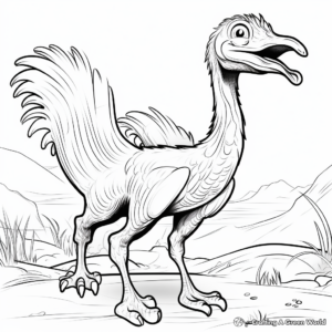 Bold Therizinosaurus with Sharp Claws Coloring Sheets 1