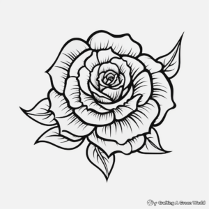 Bold Tribal Rose Tattoo Coloring Pages 3