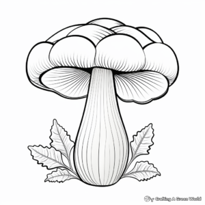 Boletus Mushroom Coloring Pages for Kids 1