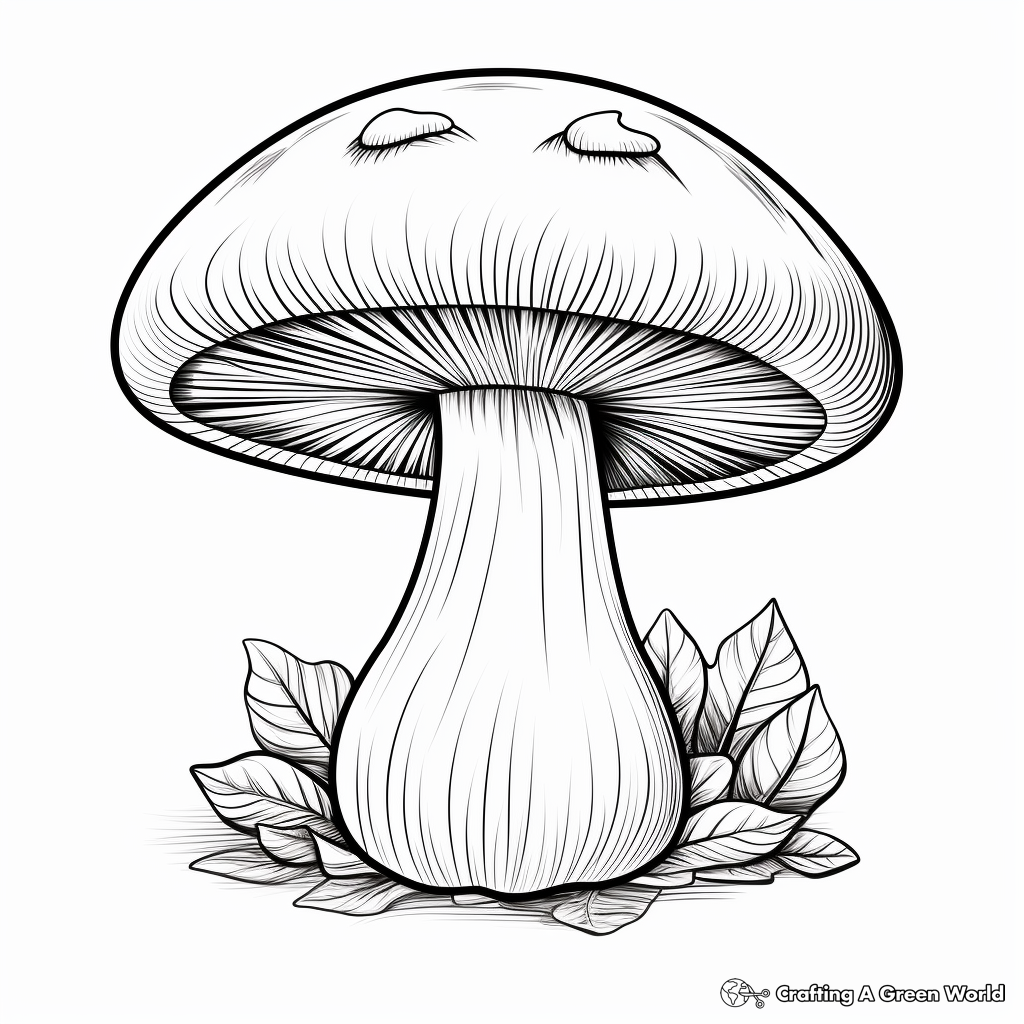 Boletus Mushroom Coloring Pages for Kids 2