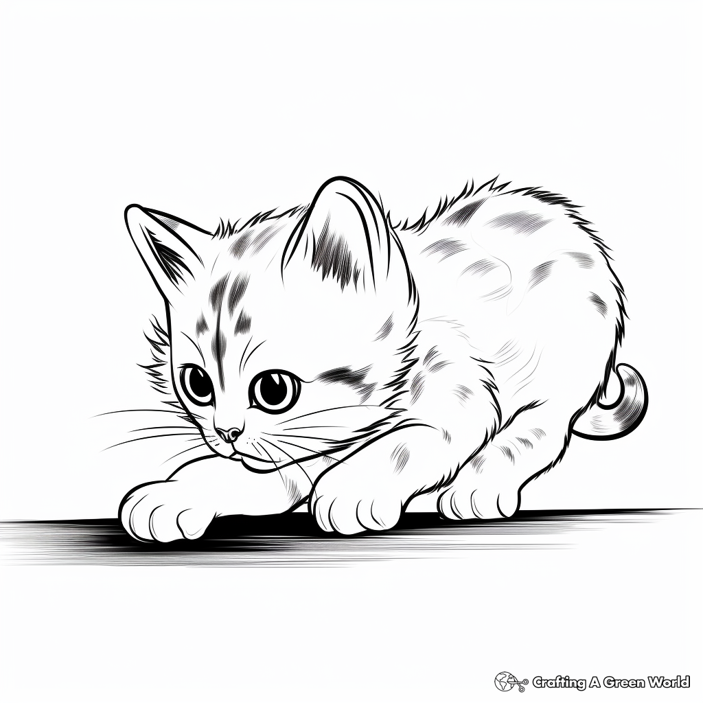 Born to Pounce: Active Kitten Coloring Pages 2