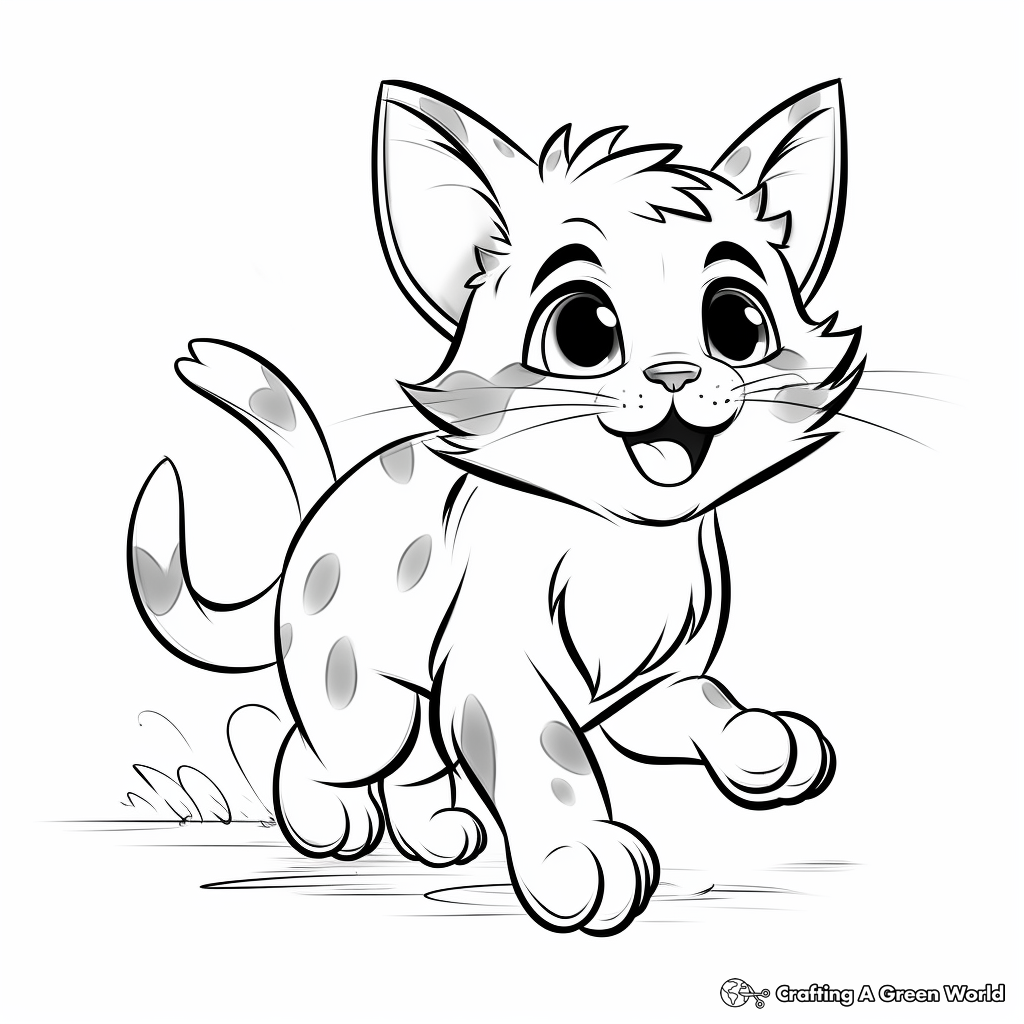 Born to Pounce: Active Kitten Coloring Pages 4
