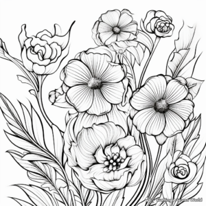 Botanical Abstract: Creative Flower Art Coloring Pages 1