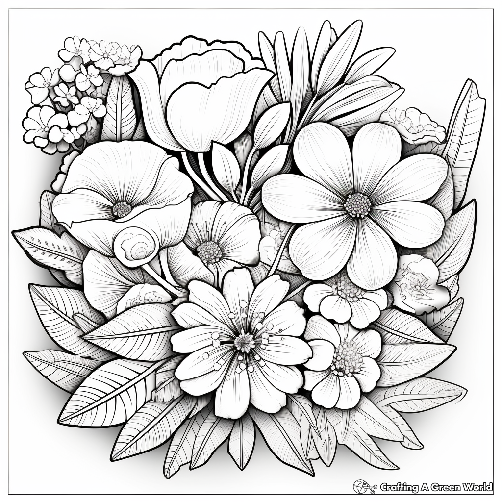 Botanical Abstract: Creative Flower Art Coloring Pages 2