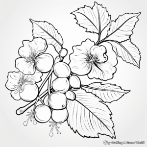 Botanical Fig Illustration Coloring Pages 1