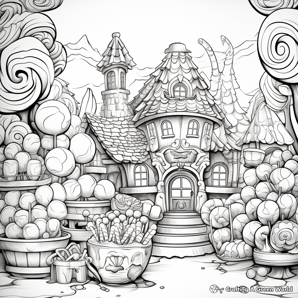 Bountiful Candy Buffet Coloring Pages 2