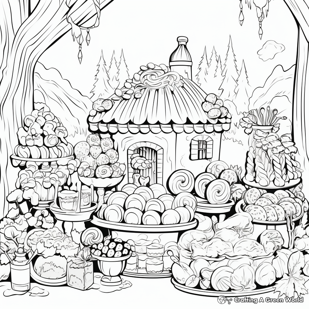 Bountiful Candy Buffet Coloring Pages 4