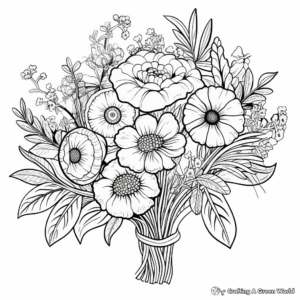 Bouquet of Varieties: Assorted Flowers Coloring Pages 3