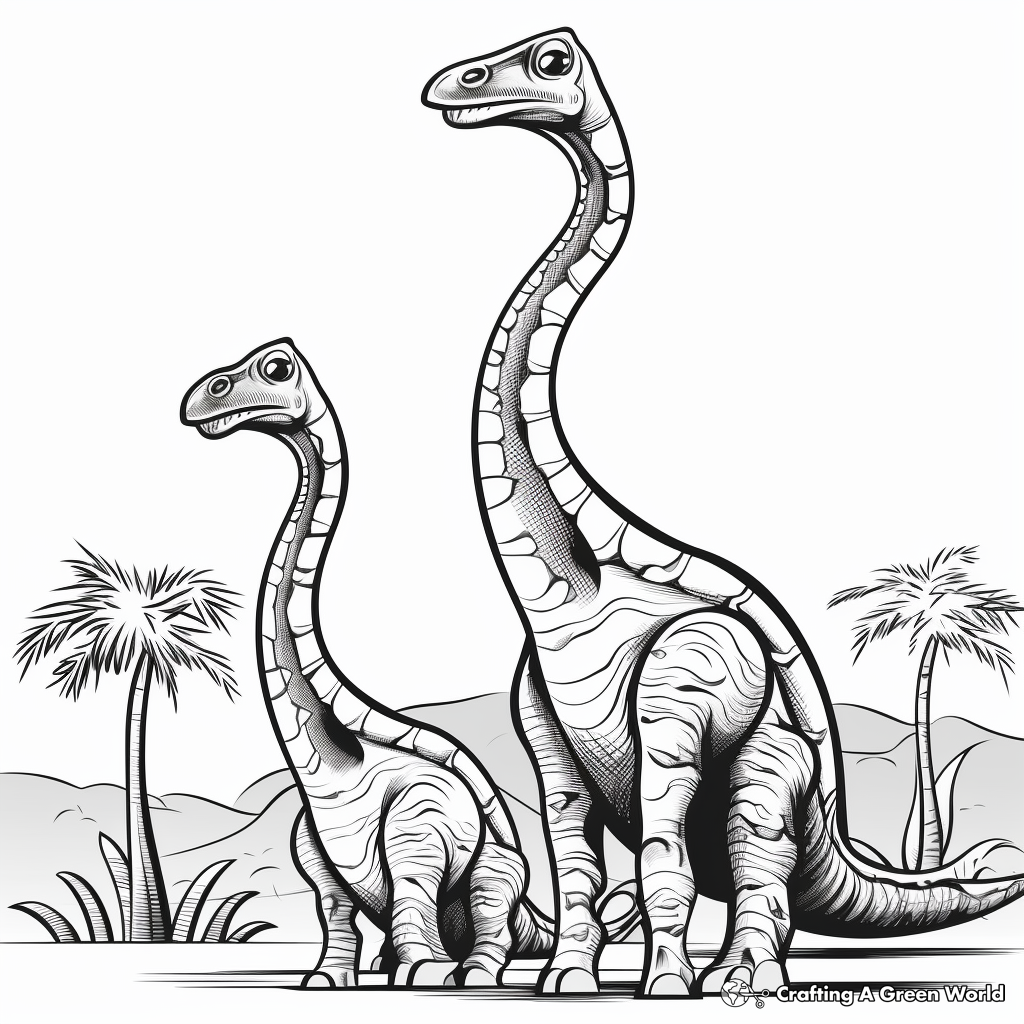 Brachiosaurus Fossil Coloring Pages 1