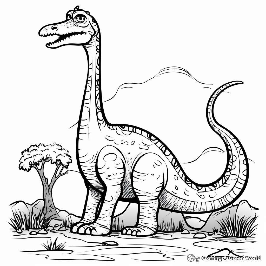 Brachiosaurus Fossil Coloring Pages 2