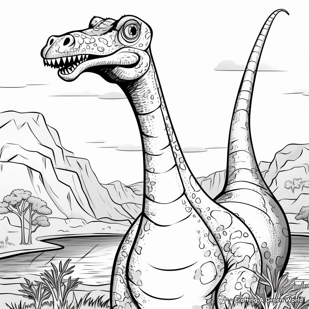Brachiosaurus Fossil Coloring Pages 3