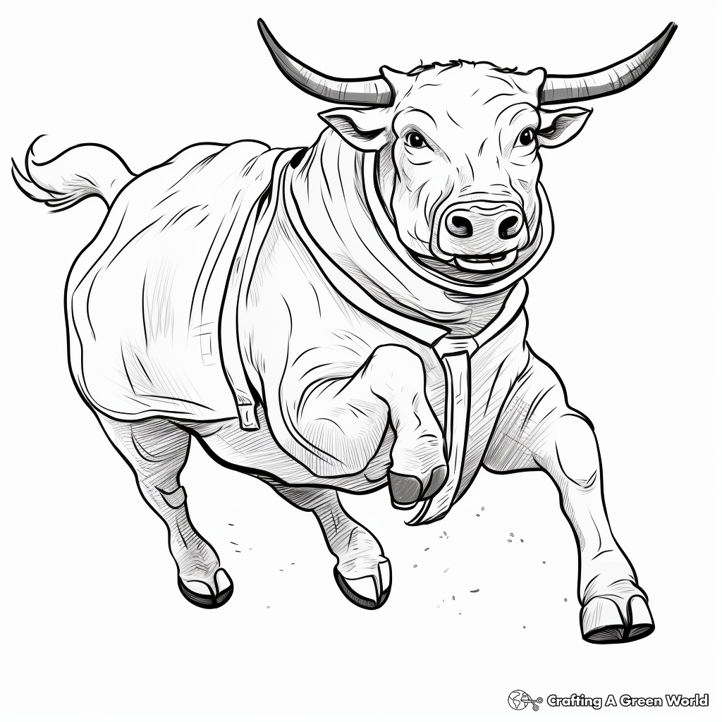 Brave Matador and Bull Coloring Pages 2