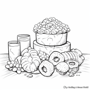 Bread and Cereal Group Coloring Pages 1