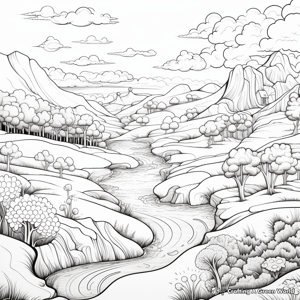 Breath-Taking Landscape Coloring Pages 1