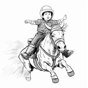 Breathtaking Bull Riding Stunts Coloring Pages 1