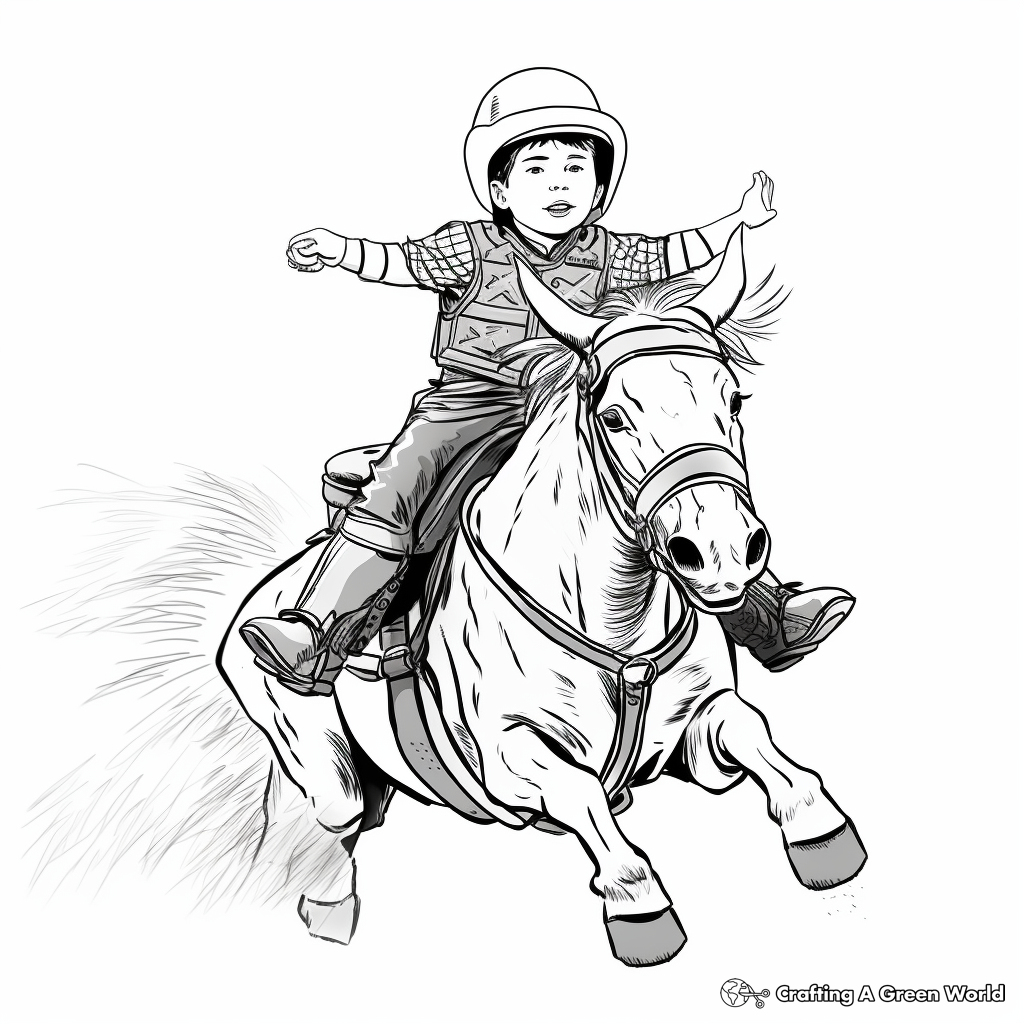 Breathtaking Bull Riding Stunts Coloring Pages 1