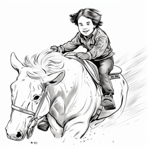 Breathtaking Bull Riding Stunts Coloring Pages 3