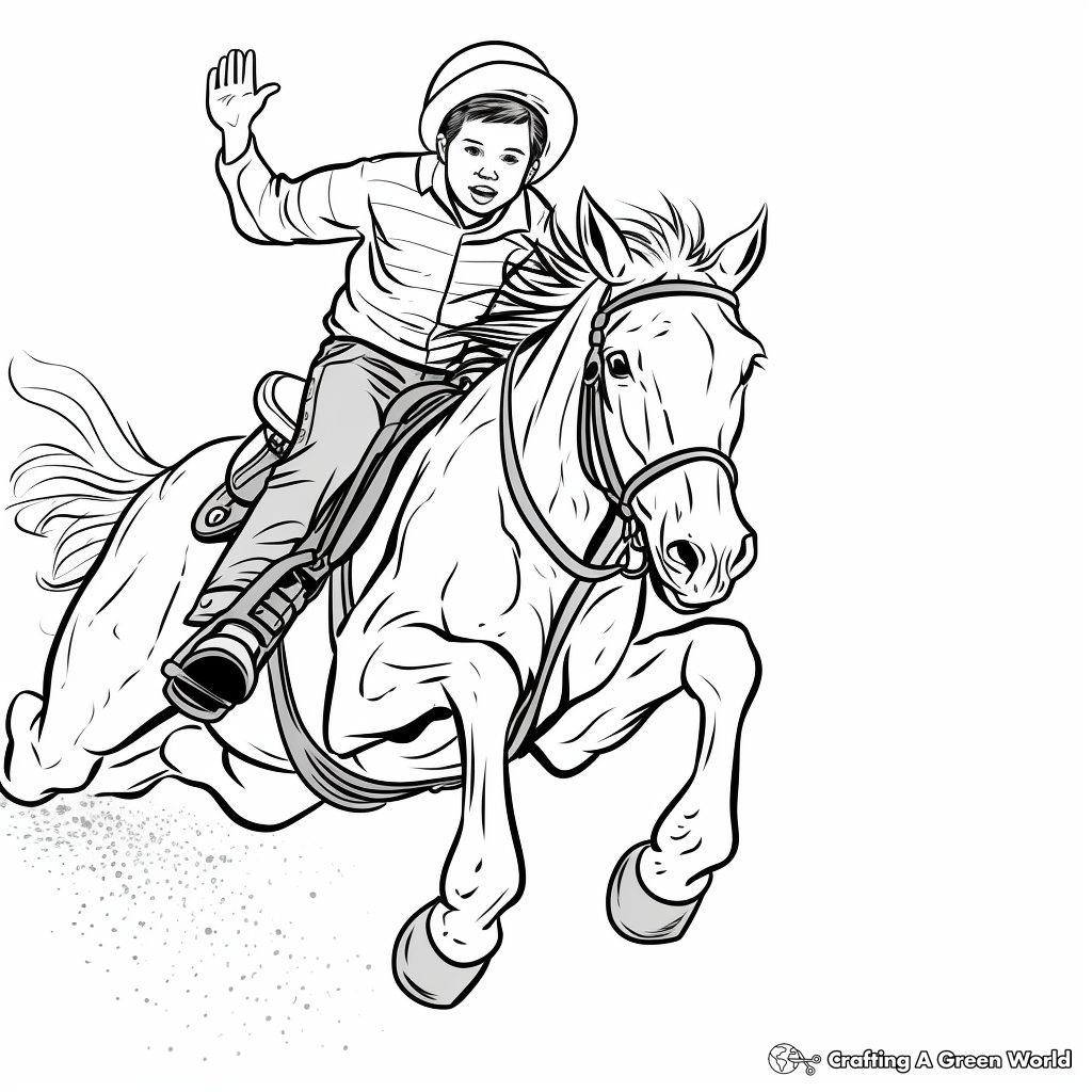Breathtaking Bull Riding Stunts Coloring Pages 4