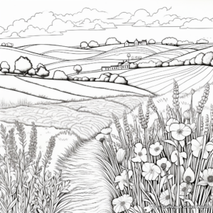 Breathtaking Lavender Fields Coloring Pages 2