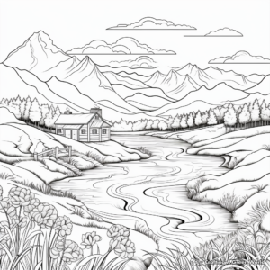 Breathtaking Nature Landscapes Coloring Pages 1