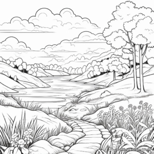 Breathtaking Nature Landscapes Coloring Pages 2