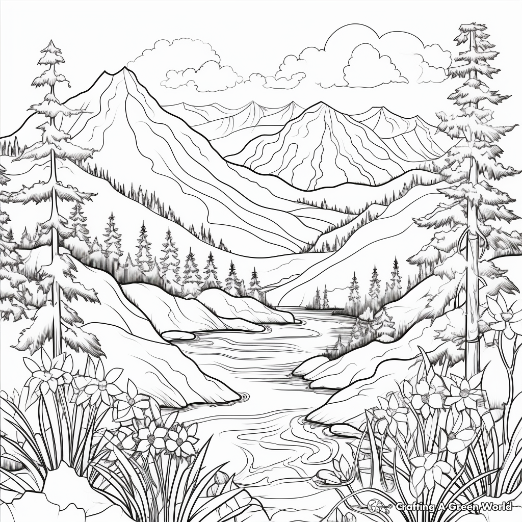 Breathtaking Nature Landscapes Coloring Pages 3