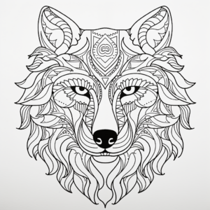 Breathtaking Wolf Face Coloring Pages 1