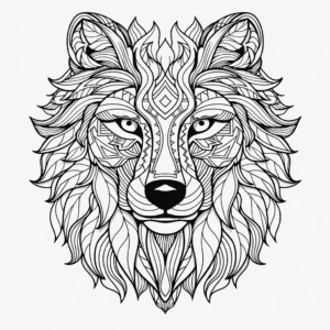 Breathtaking Wolf Face Coloring Pages 4