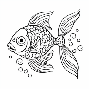 Bright and Colorful Rainbow Fish Cartoon Coloring Pages 4