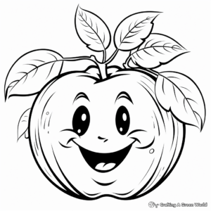 Bright and Happy Apple Coloring Pages for Kids 4