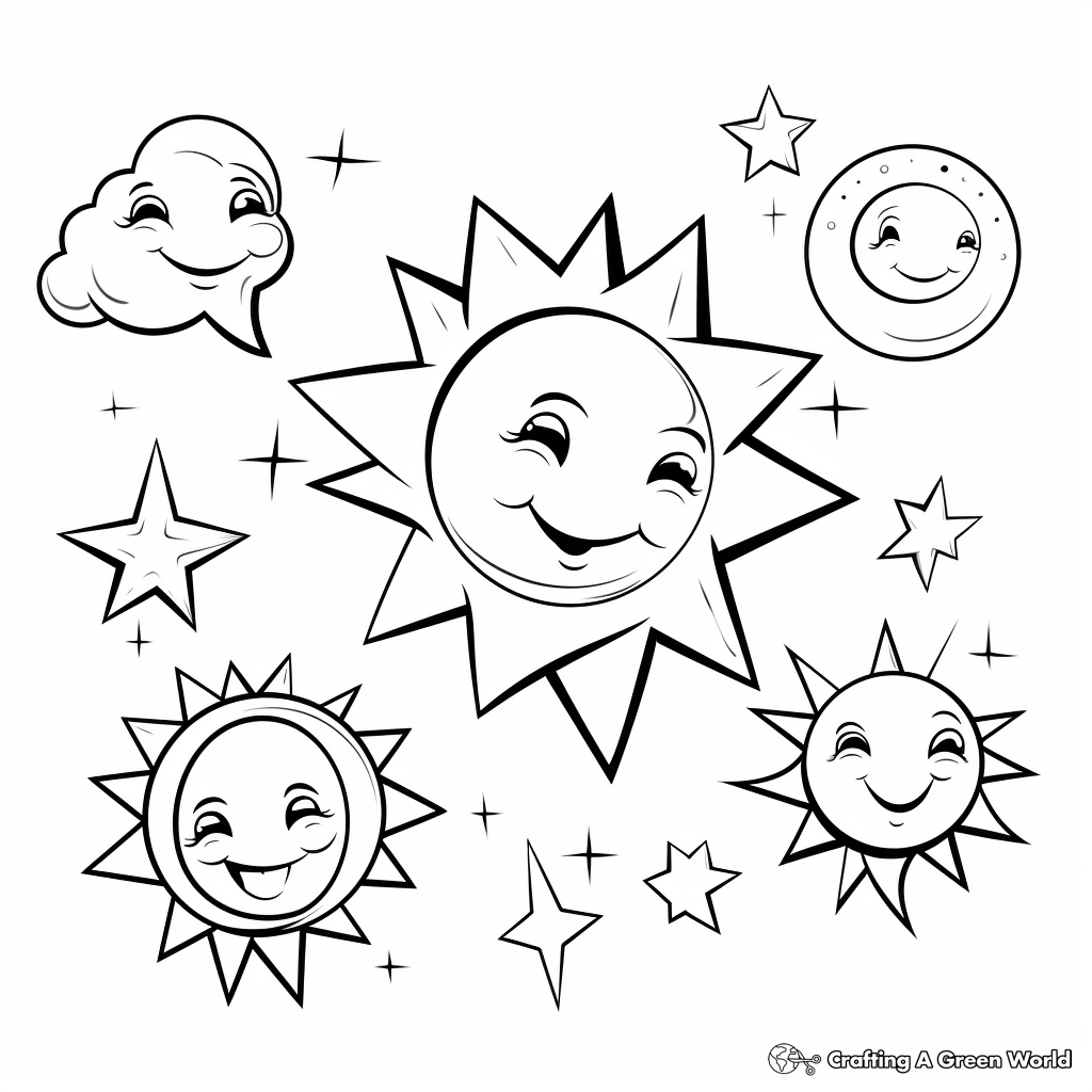 Bright and Shiny Star Coloring Pages 1
