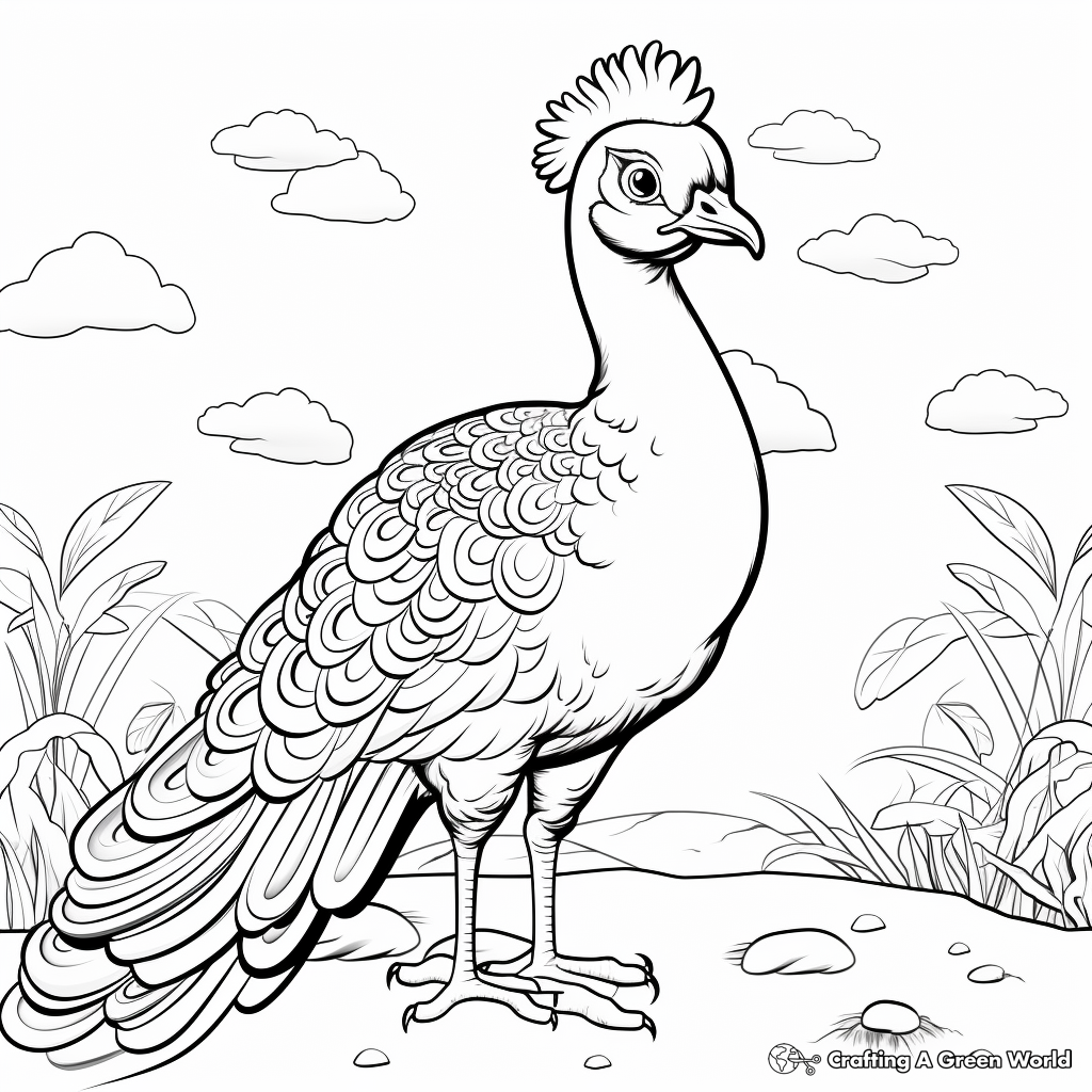 Bright and Vibrant Peacock Coloring Pages 1