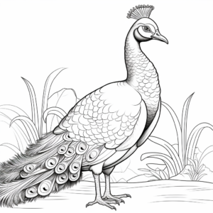 Bright and Vibrant Peacock Coloring Pages 4