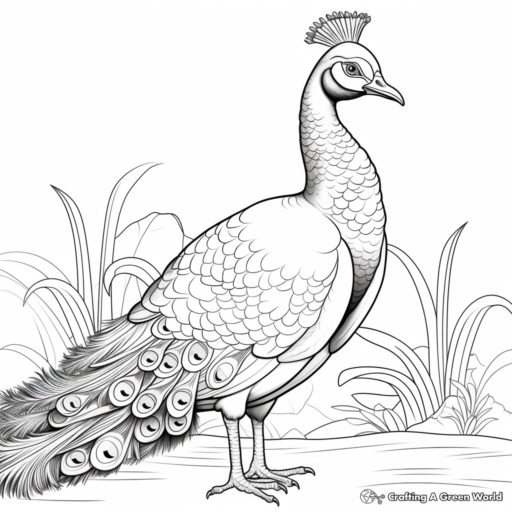 Bright and Vibrant Peacock Coloring Pages 4