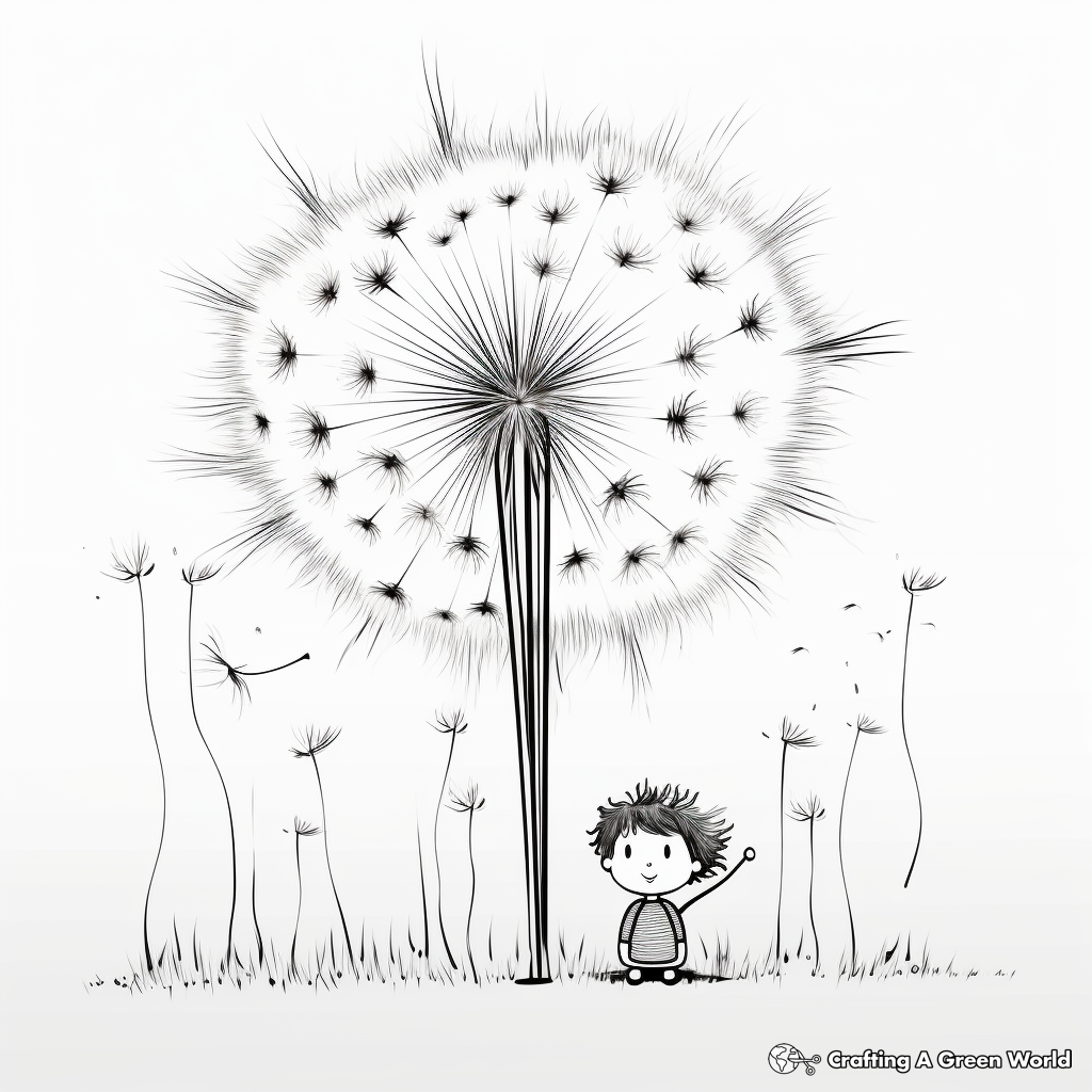 Bright Dandelion Under Sunlight Coloring Pages 2