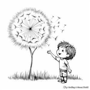 Bright Dandelion Under Sunlight Coloring Pages 3