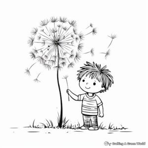 Bright Dandelion Under Sunlight Coloring Pages 4