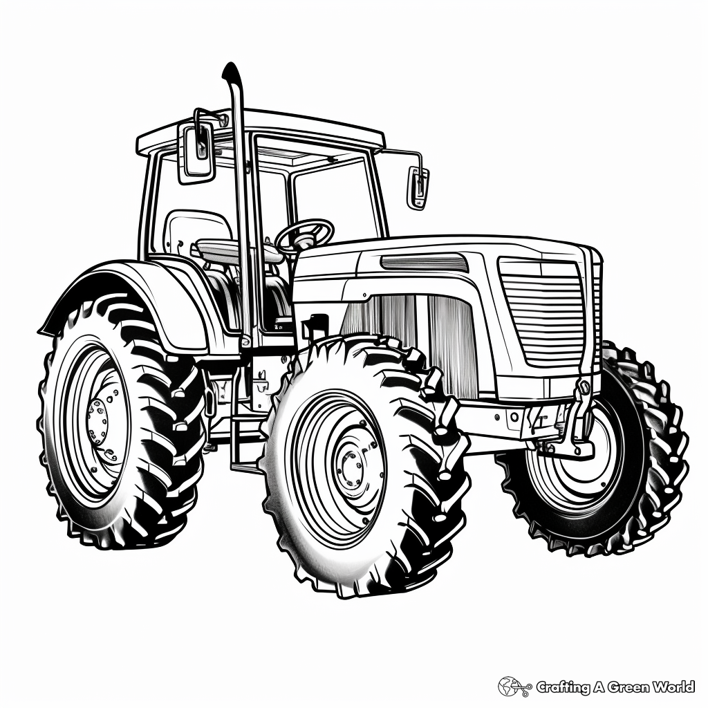 Bright Red Mahindra Tractor Coloring Pages 1