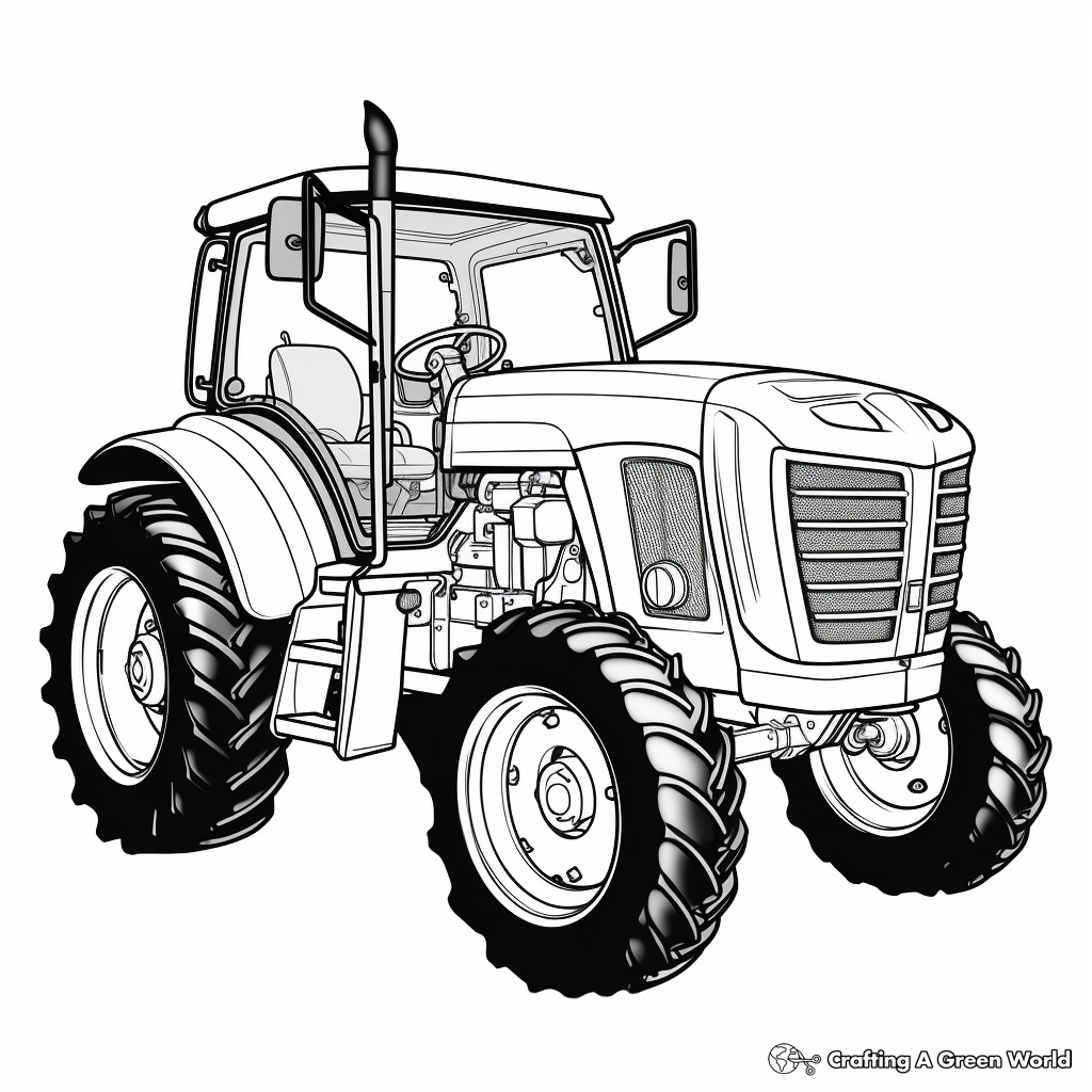 Bright Red Mahindra Tractor Coloring Pages 2