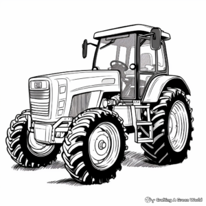 Bright Red Mahindra Tractor Coloring Pages 4