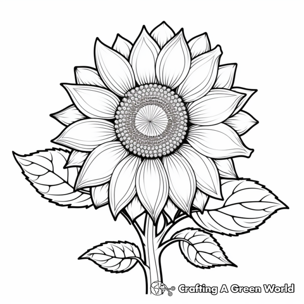 Bright Sunflower Coloring Pages 1