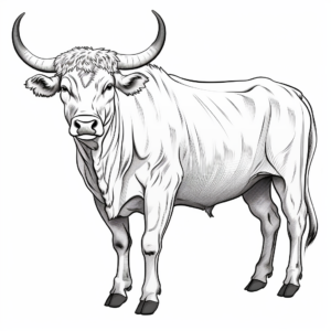Broad-Horned Texas Longhorn Bull Coloring Pages 1