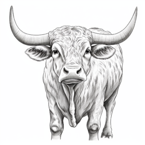 Broad-Horned Texas Longhorn Bull Coloring Pages 3
