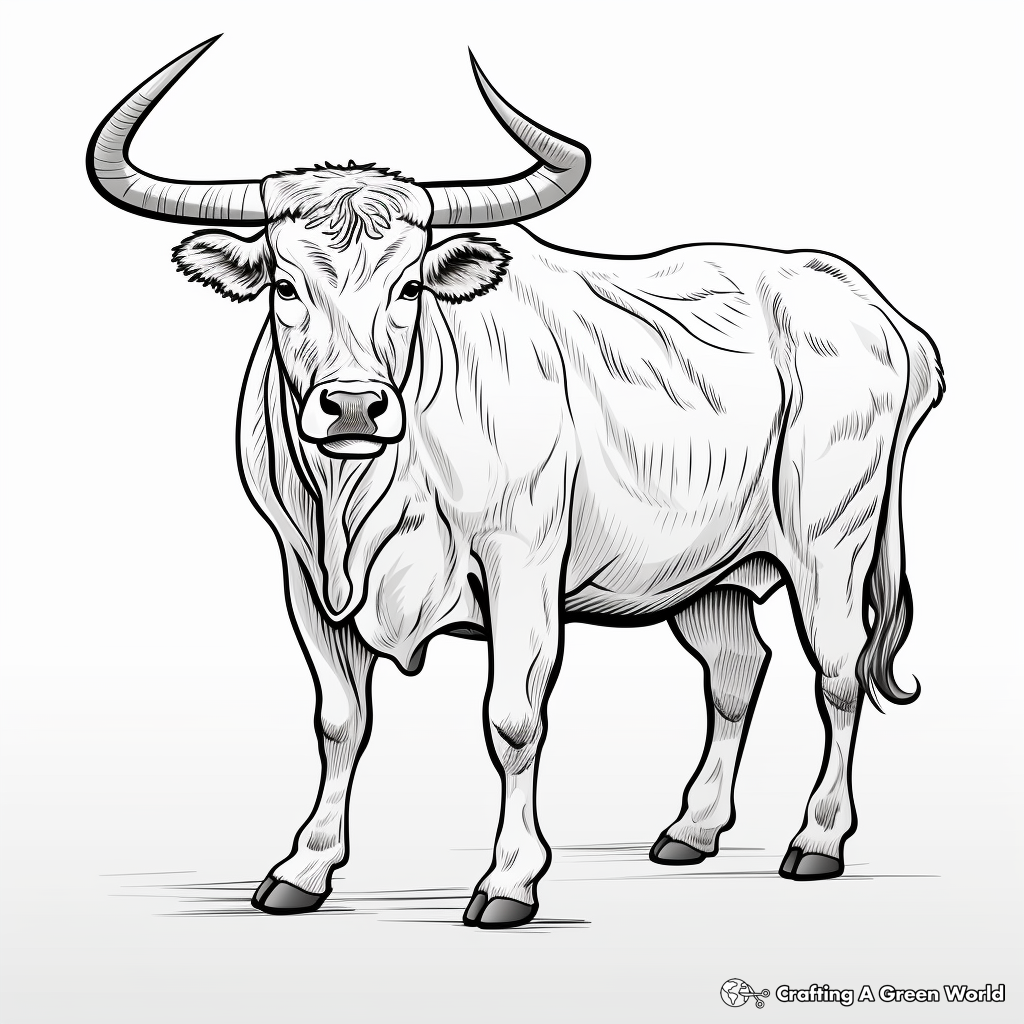Broad-Horned Texas Longhorn Bull Coloring Pages 4