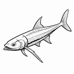 Broadbill Swordfish Coloring Page for Animal Lovers 2
