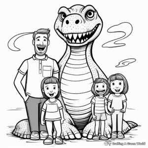 Brontosaurus Dinosaur Family Coloring Pages 1
