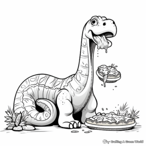 Brontosaurus Eating Plant Coloring Pages 3