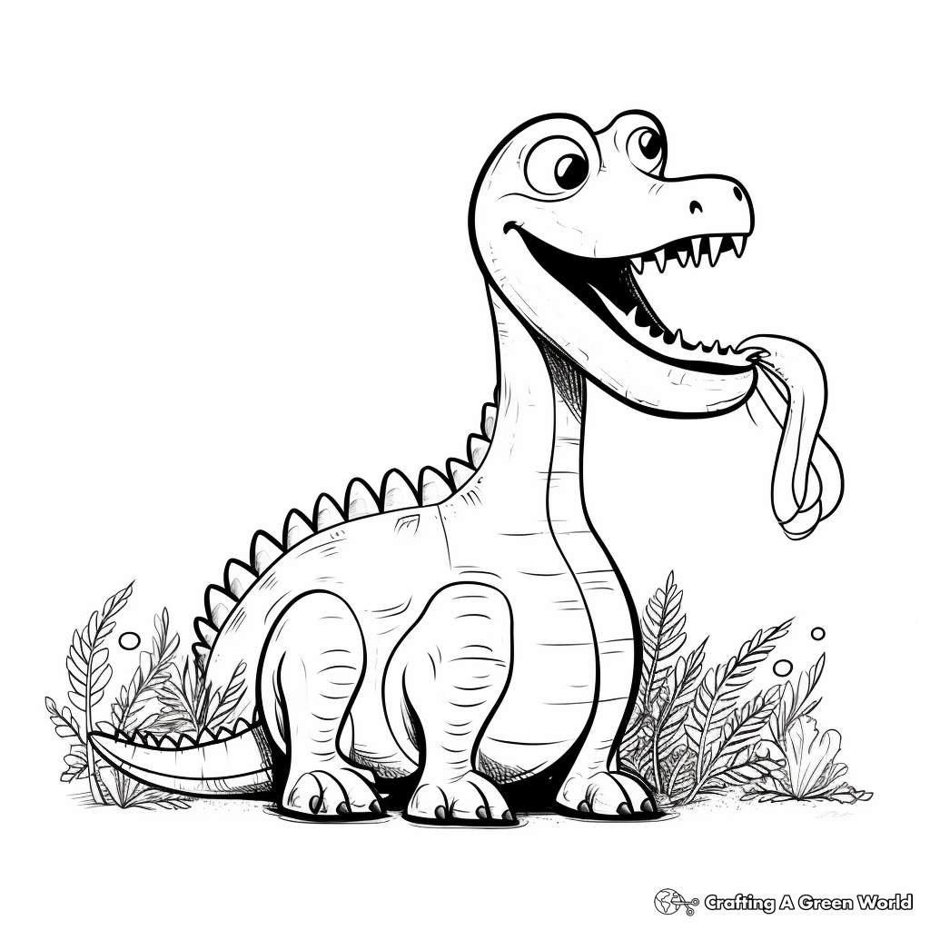 Brontosaurus Eating Plant Coloring Pages 4